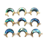 Abalone Shell Moon Pendant 19x28mm DIY Necklace Earrings Jewelry