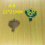 10pcs Metal Flower Enamel Charms Cartoon Floral Charm Pendant DIY