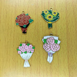 10pcs Metal Flower Enamel Charms Cartoon Floral Charm Pendant DIY