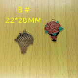 10pcs Metal Flower Enamel Charms Cartoon Floral Charm Pendant DIY
