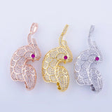 Zircon Bird Charms for Jewelry Making, Big Copper Micro Pave Animal Charms Penda