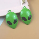 10pcs Alien Metal Enamel Charms for DIY Jewelry Making Earrings