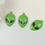 10pcs Alien Metal Enamel Charms for DIY Jewelry Making Earrings