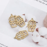 6Pcs Brass Cactus Earring Charms for Jewelry Making
