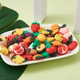 80Pcs Resin Vegetable Fruit Cabochons for DIY Jewelry Making Charms Decor