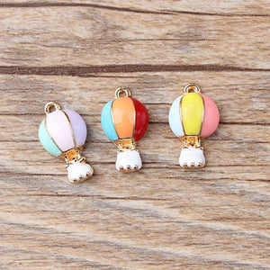 10pcs 10*18MM Hot Air Balloon Enamel Charms for Jewelry Making