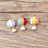 10pcs 10*18MM Hot Air Balloon Enamel Charms for Jewelry Making