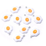 10pcs Fried Egg Resin Charms Pendant Earring DIY Findings Keychain