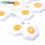 10pcs Fried Egg Resin Charms Pendant Earring DIY Findings Keychain