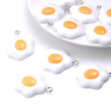 10pcs Fried Egg Resin Charms Pendant Earring DIY Findings Keychain
