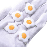 10pcs Fried Egg Resin Charms Pendant Earring DIY Findings Keychain