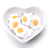10pcs Fried Egg Resin Charms Pendant Earring DIY Findings Keychain