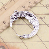 10pcs Man In The Moon Face Charms 38x32mm Tibetan Bronze Silver Pendants