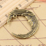 10pcs Man In The Moon Face Charms 38x32mm Tibetan Bronze Silver Pendants