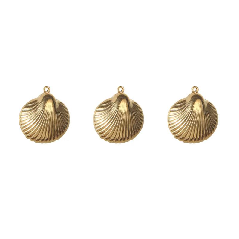 5Pcs/lot Stainless Steel Shell Pendant for DIY Necklace Making