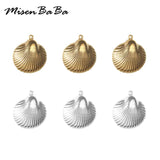 5Pcs/lot Stainless Steel Shell Pendant for DIY Necklace Making