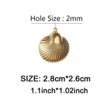 5Pcs/lot Stainless Steel Shell Pendant for DIY Necklace Making
