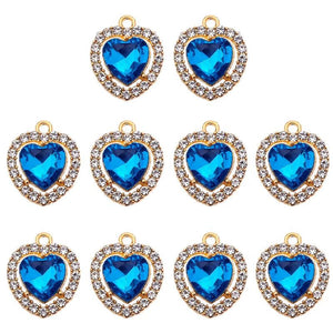 20Pcs/Set Colorful Heart Charms for Earrings DIY Jewelry Making Supplies