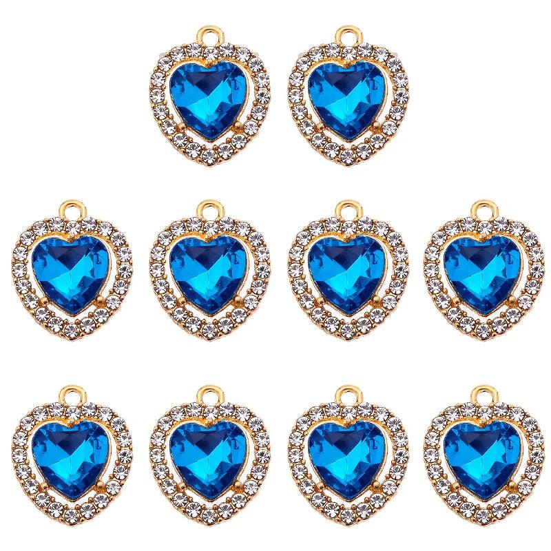 20Pcs/Set Colorful Heart Charms for Earrings DIY Jewelry Making Supplies
