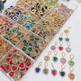 20Pcs/Set Colorful Heart Charms for Earrings DIY Jewelry Making Supplies