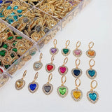 20Pcs/Set Colorful Heart Charms for Earrings DIY Jewelry Making Supplies