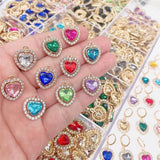 20Pcs/Set Colorful Heart Charms for Earrings DIY Jewelry Making Supplies