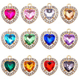 20Pcs/Set Colorful Heart Charms for Earrings DIY Jewelry Making Supplies