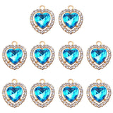 20Pcs/Set Colorful Heart Charms for Earrings DIY Jewelry Making Supplies