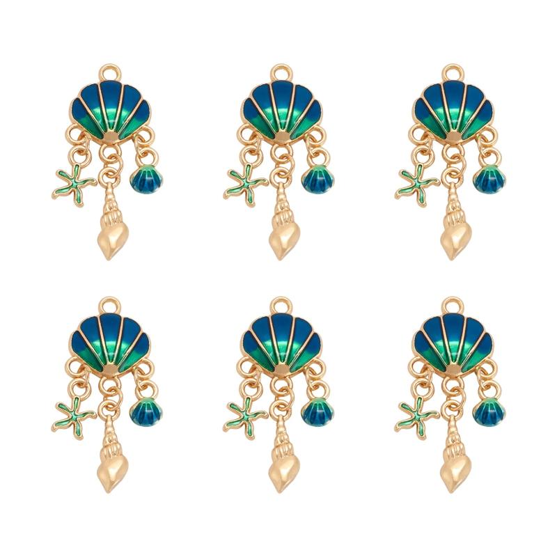 10pcs Enamel Shell Charms for Women Jewelry Dangle Earrings Necklace Bracelet
