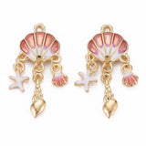 10pcs Enamel Shell Charms for Women Jewelry Dangle Earrings Necklace Bracelet