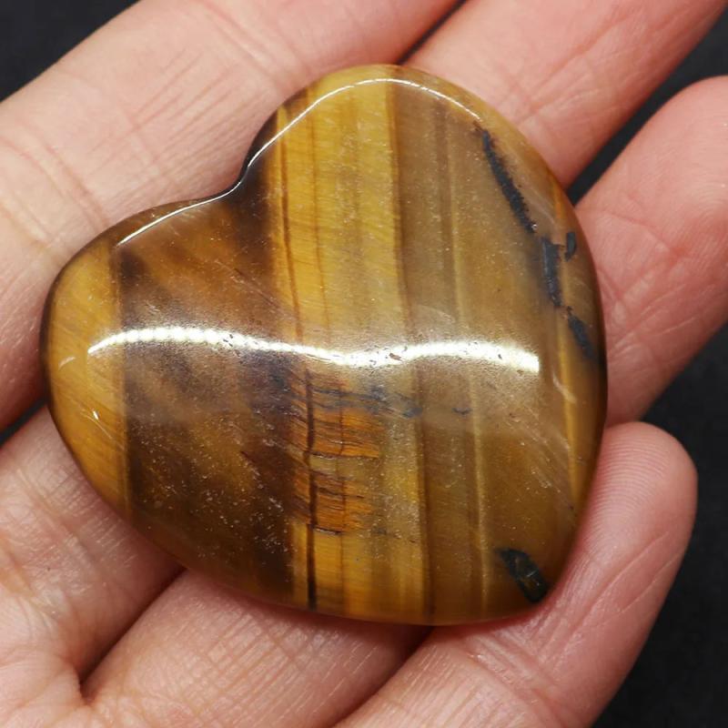 Natural Stone Pendant Heart Shape Tiger Eye Lapis Lazuli DIY Jewelry Making