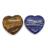 Natural Stone Pendant Heart Shape Tiger Eye Lapis Lazuli DIY Jewelry Making