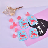 10pcs Flamingo Pink Heart Stud Acrylic Charms for DIY Jewelry Making