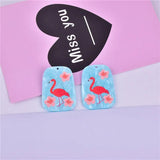 10pcs Flamingo Pink Heart Stud Acrylic Charms for DIY Jewelry Making