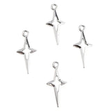 80pcs Antique Silver Star Charms for Jewelry Making DIY