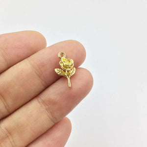 20pcs Mini Rose Coin Zinc Alloy Necklace for Jewelry DIY