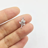 20pcs Mini Rose Coin Zinc Alloy Necklace for Jewelry DIY