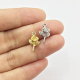 20pcs Mini Rose Coin Zinc Alloy Necklace for Jewelry DIY