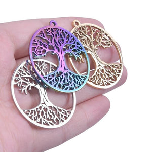 Tree Of Life Charm Pendant Stainless Steel for DIY Jewelry Making