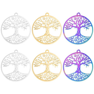 Tree Of Life Charm Pendant Stainless Steel for DIY Jewelry Making