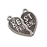 10pcs Antique Silver Heart Broken Charms Necklace Gift Sister