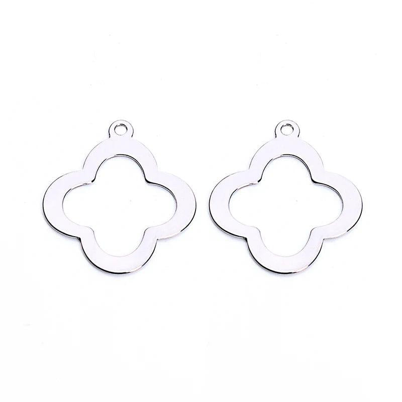 Lot of 20 18mm Stainless Steel Clover Charms Pendants for Bracelets & Bangles