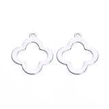 Lot of 20 18mm Stainless Steel Clover Charms Pendants for Bracelets & Bangles