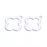 Lot of 20 18mm Stainless Steel Clover Charms Pendants for Bracelets & Bangles