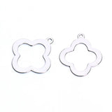 Lot of 20 18mm Stainless Steel Clover Charms Pendants for Bracelets & Bangles