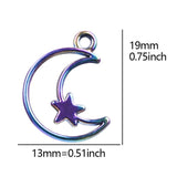 15pcs Crescent Moon Stars Planet Charms Pendant DIY Jewelry Making
