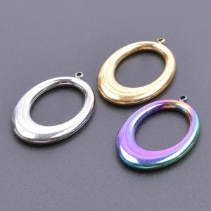 5pcs Silver Tone Rainbow Pendant Charms Stainless Steel Necklace Material