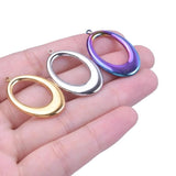 5pcs Silver Tone Rainbow Pendant Charms Stainless Steel Necklace Material
