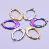 5pcs Silver Tone Rainbow Pendant Charms Stainless Steel Necklace Material