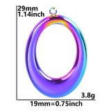 5pcs Silver Tone Rainbow Pendant Charms Stainless Steel Necklace Material